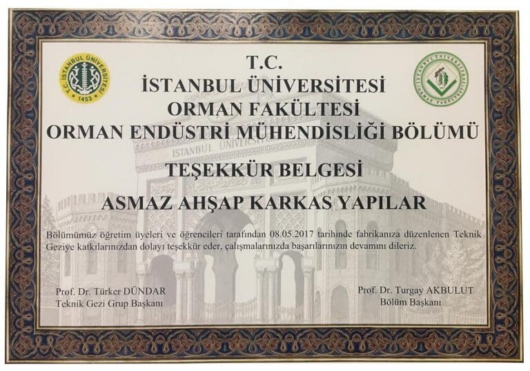 ITU Teknik Gezi - Teşekkür Belgesi