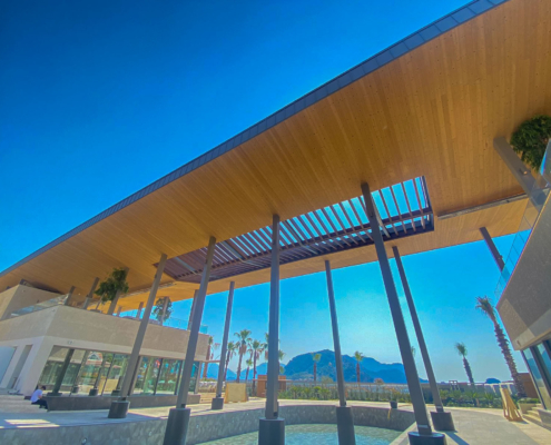 İş Bankası Eğitim ve Dinlenme Tesisi - Restoran Bloğu Ters Çatı Kanopi Strüktürü