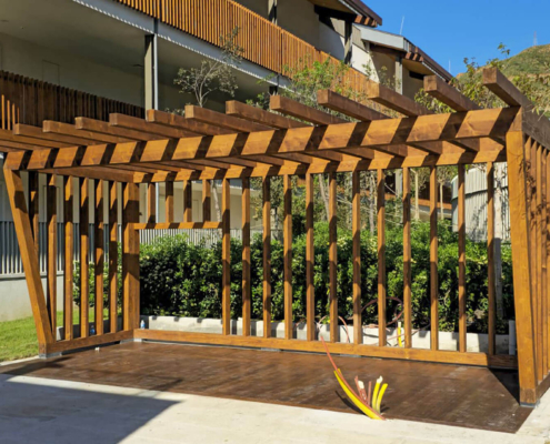İş Bankası Marmaris Eğitim ve Dinlenme Tesisi - Açık Mutfak Pergola Strüktürü İş Bankası Marmaris Eğitim ve Dinlenme Tesisi - Açık Mutfak Pergola Strüktürü