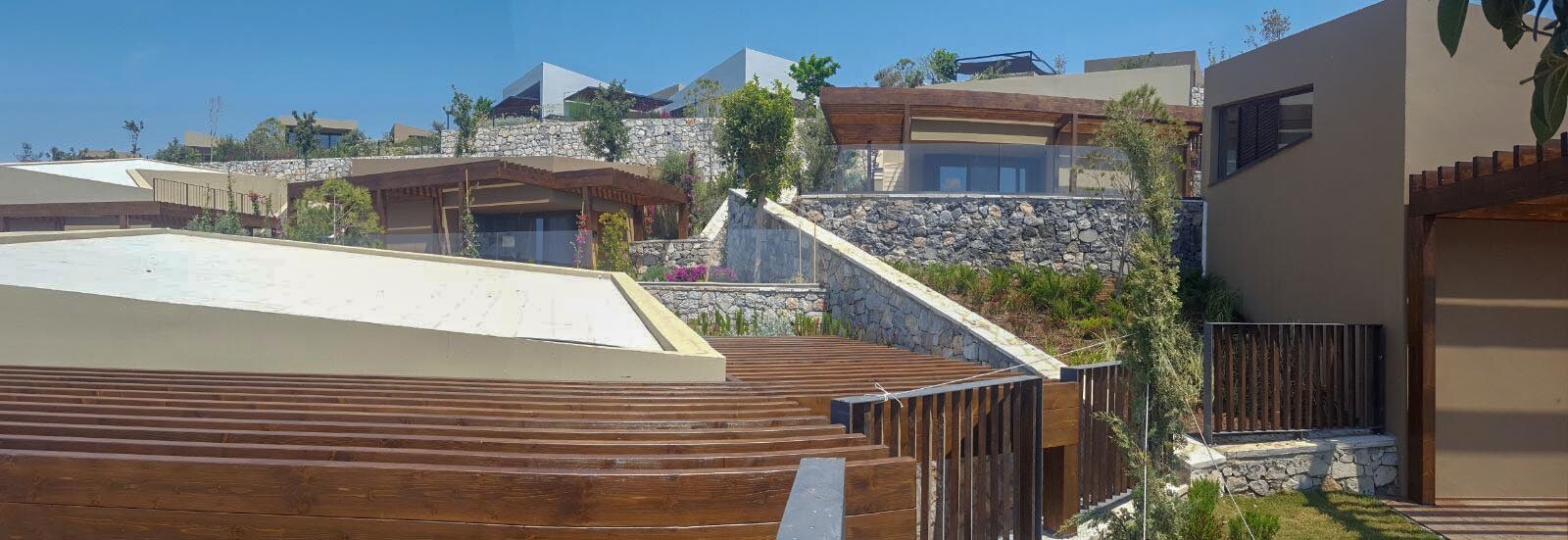 Hotel Resort'ün Ahşap Pergolata ve Deck Uygulamaları Bodrum