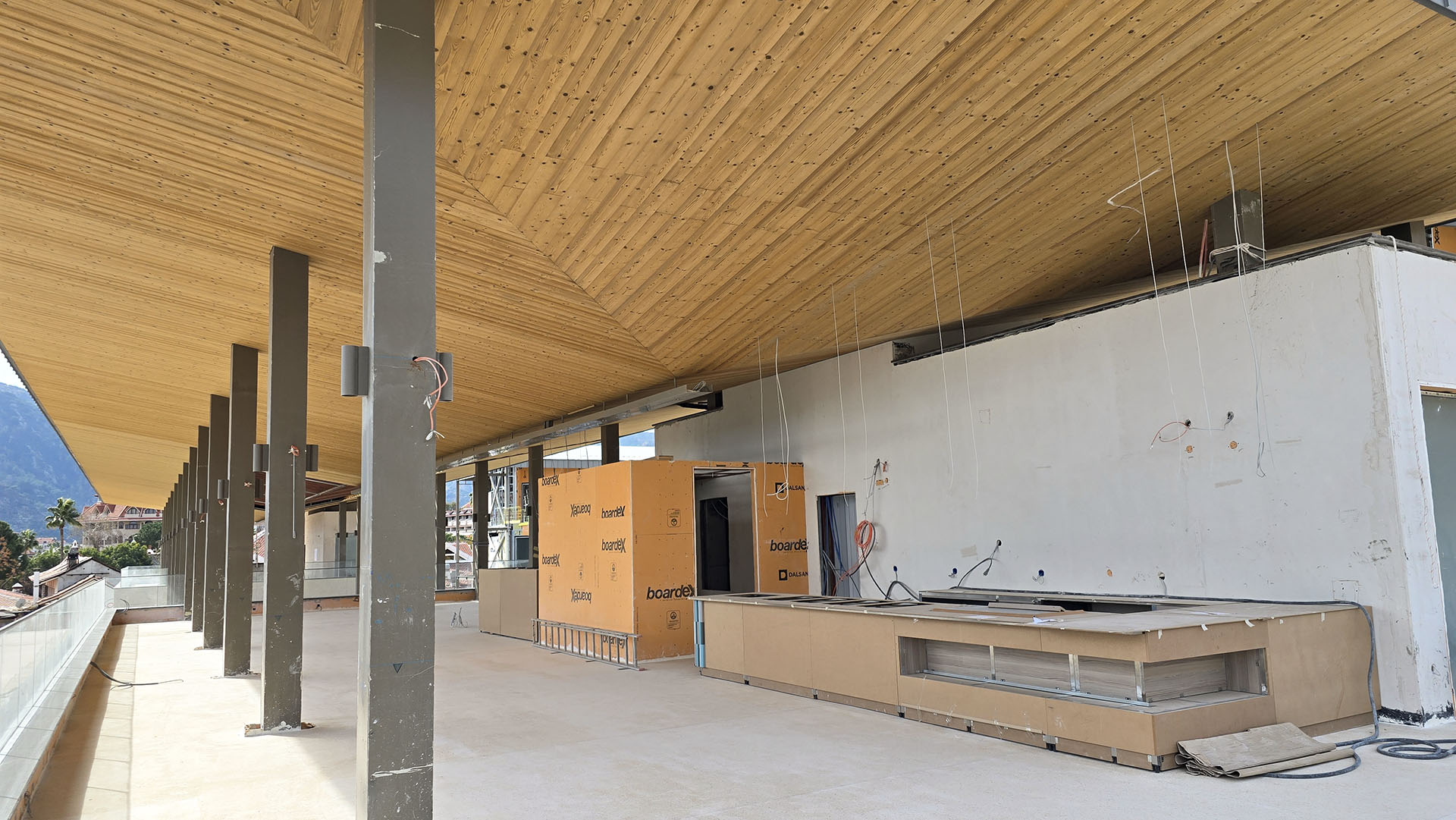 İş Bankası Eğitim ve Dinlenme Tesisi - Restoran Bloğu Ters Çatı Kanopi Strüktürü